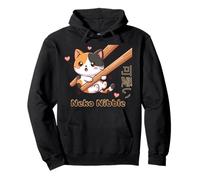 Lindo palillo Kawaii Neko Nibble Calico Cat Meme Sudadera con Capucha
