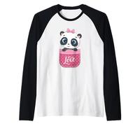 Lindo Panda bebé en el Bolsillo Camiseta Manga Raglan