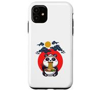Lindo panda comiendo ramen bajo el cielo iluminado por la luna Carcasa para iPhone 11