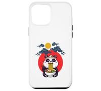Lindo panda comiendo ramen bajo el cielo iluminado por la luna Carcasa para iPhone 12 Pro Max