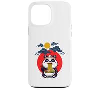 Lindo panda comiendo ramen bajo el cielo iluminado por la luna Carcasa para iPhone 13 Pro Max