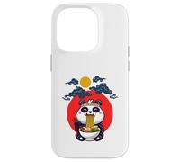 Lindo panda comiendo ramen bajo el cielo iluminado por la luna Carcasa para iPhone 14 Pro