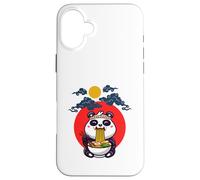 Lindo panda comiendo ramen bajo el cielo iluminado por la luna Carcasa para iPhone 16 Plus