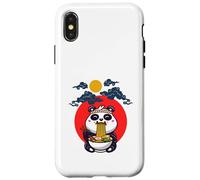 Lindo panda comiendo ramen bajo el cielo iluminado por la luna Carcasa para iPhone X/XS