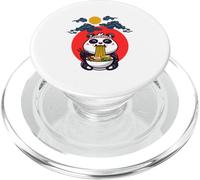 Lindo panda comiendo ramen bajo el cielo iluminado por la luna PopSockets PopGrip para MagSafe