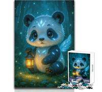 Lindo Panda con Linterna en el bosqueRompecabezas de 1000 Piezas para adolescentesJuego de Desarrollo del Pensamiento lógicoGran Regalo para Momentos significativosTamaño 38x52cm