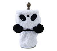 Lindo Panda De Dibujos Animados En Forma De Perro Abrigo Polar Cálido Chihuahua Shiba Inu Schnauzer Pug Chaqueta con Capucha,Blanco,l