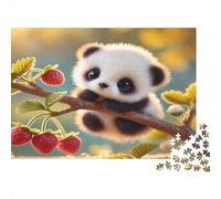 Lindo Panda en una Rama Puzzles 1000 Piezas Papel Reciclado para Adultos Puzzle para Adultos Juego Educativo para descompresión Regalo Divertido para casa Excelente Idea de Regalo 38x26cm/1000pcs