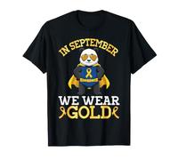 Lindo Panda Hero En Septiembre Usamos Gold Childhood Cancer Camiseta
