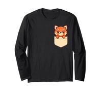 Lindo panda rojo Pocket Pal Funny Forest Red Panda Animal Art Manga Larga