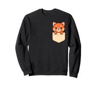 Lindo panda rojo Pocket Pal Funny Forest Red Panda Animal Art Sudadera
