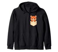 Lindo panda rojo Pocket Pal Funny Forest Red Panda Animal Art Sudadera con Capucha