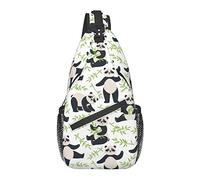 Lindo Panda Sling Bag Crossbody Mochila para Hombres Mujeres, Duradero Ajustable Gimnasio Deporte Viajes Senderismo Ciclismo Caminar Mochila