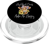 Lindo pañuelo de Vaca de Las Tierras Altas, Granja, Vaquera, Vaca, bebé, EE. UU PopSockets PopGrip para MagSafe