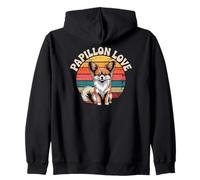 Lindo Papillon Love, Retro, Divertido Amante de los Perros Sudadera con Capucha