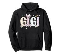 Lindo Pascua Gigi Bunny Pastel Floral Patchwork Primavera Familia Sudadera con Capucha