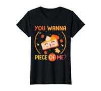 Lindo Pastel de Calabaza You Wanna Piece of Me, Feliz Día de Acción de Gracias Camiseta gráfica económica, Mujer, Negro, M