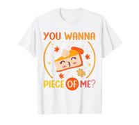 Lindo Pastel de Calabaza You Wanna Piece of Me, Feliz Día de Acción de Gracias Camiseta gráfica económica, Hombre, Blanco, XL