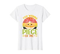 Lindo Pastel de Calabaza You Wanna Piece of Me, Feliz Día de Acción de Gracias Camiseta gráfica económica, Mujer, Blanco, M