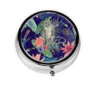 Lindo pastillero de pavo real pequeño de metal, 3 compartimentos, bonito pastillero portátil de viaje, organizador de medicamentos, soporte para bolso y bolsillo