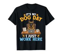 Lindo Pastor holandés Jefe es mi día de Perro I Just Work Here Camiseta