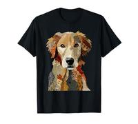 Lindo Patchwork Golden Retriever Dog Boho Collage Quilt Art Camiseta