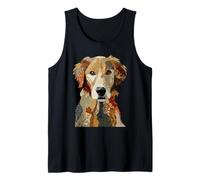 Lindo Patchwork Golden Retriever Dog Boho Collage Quilt Art Camiseta sin Mangas