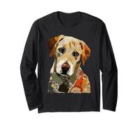 Lindo Patchwork Labrador Retriever Dog Boho Collage Quilt Art Manga Larga