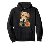 Lindo Patchwork Labrador Retriever Dog Boho Collage Quilt Art Sudadera con Capucha