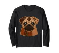Lindo Patchwork Pug rústico otoño Perro edredón gráfico artístico Manga Larga