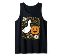 Lindo pato calabaza otoño Halloween otoño floral granja animal Camiseta sin Mangas