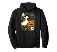 Lindo pato calabaza otoño Halloween otoño floral granja animal Sudadera con Capucha