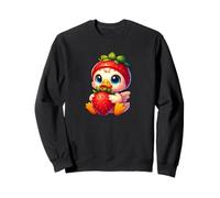 Lindo pato con fresa kawaii Sudadera