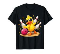 Lindo Pato con Gafas de Sol Jugando Bolos Divertido Jugador de Bolos Camiseta gráfica económica