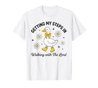 Lindo Pato consiguiendo mis Pasos en Caminar con Señor Camiseta