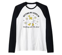 Lindo Pato consiguiendo mis Pasos en Caminar con Señor Camiseta Manga Raglan