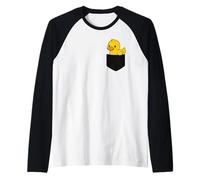 Lindo pato de bolsillo divertido bebé pato granja animal Camiseta Manga Raglan