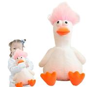 Lindo pato de felpa, pato relleno, adorable muñeca de peluche con pelo peludo, peluche de abrazo para decoración del hogar, lindas muñecas de peluche para niños y niños