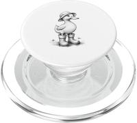 Lindo Pato en Botas de Lluvia Sketch Style Line Art PopSockets PopGrip para MagSafe