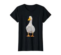 Lindo Pato Poligonal Amante de los Patos de Granja Camiseta gráfica económica, Mujer, Negro, M