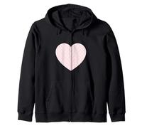 Lindo patrón a cuadros de corazón blanco rosa claro minimalista Sudadera con Capucha