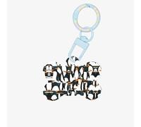 Lindo patrón animal de pingüino impresión moda perro etiquetas acrílico llavero perro forma de hueso doble cara etiquetas para perros y gatos