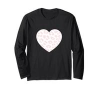 Lindo patrón de animales de leopardo blanco claro rosa minimalista Manga Larga