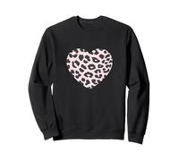 Lindo patrón de animales de leopardo negro rosa claro minimalista Sudadera