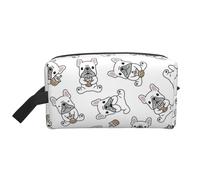 Lindo patrón de Bulldog francés, Bolsa de Maquillaje Bolsa de cosméticos Bolsa de artículos de tocador de Viaje portátil Organizador de Bolsa de Maquillaje