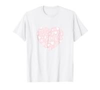 Lindo patrón de corazones florales rosa amor minimalista gráfico Camiseta