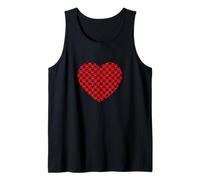 Lindo patrón de corazones negro y rojo amor minimalista gráfico Camiseta sin Mangas