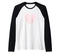 Lindo patrón de corazones San Valentín rosa amor minimalista gráfico Camiseta Manga Raglan