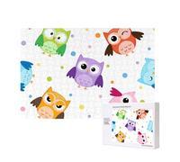 Lindo patrón de Estampado de búho Animal,Rompecabezas de Madera de 300 Piezas, Juego Familiar, Rompecabezas para Adultos, Adolescentes, decoración del hogar