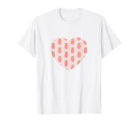 Lindo patrón de frutas de fresa rosa Amor gráfico minimalista Camiseta